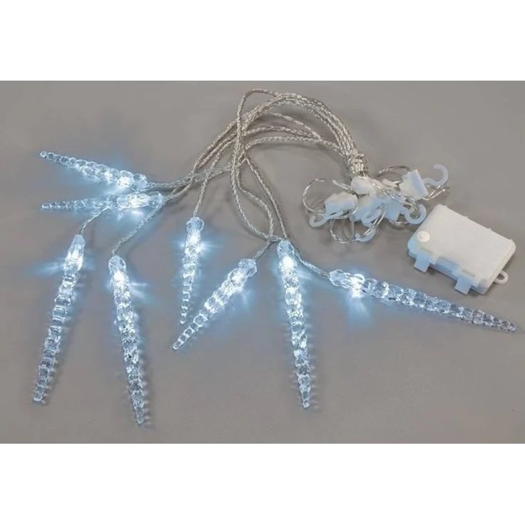 Nipach LED-Lichtervorhang XA11136 Lichtervorhang Eiszapfen 8er kw Batterie – Bild 4