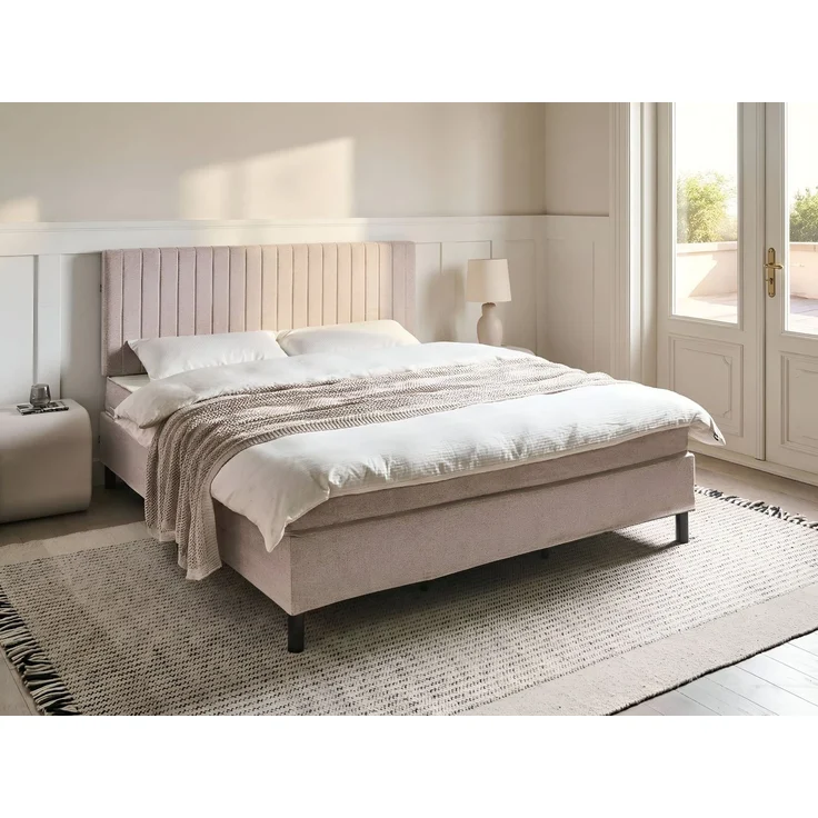 Boxspringbett Stoff COUNTESS 180x200 cm Beige – Bild 3