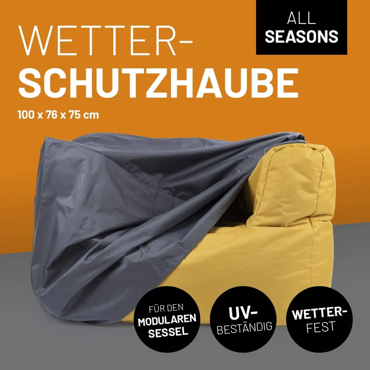 Lumaland Wetterschutzhaube für Sitzsack-Sessel Modular 100 x 76 x 75 grau – Bild 2