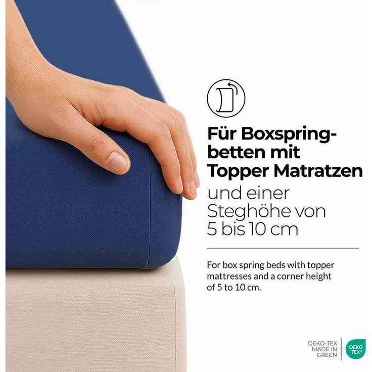 etérea Himmlische Qualität Spannbettlaken etérea Comfort Jersey Topper Spannbettlaken, Jersey, Gummizug: rundum, (1 Stück) – Bild 3