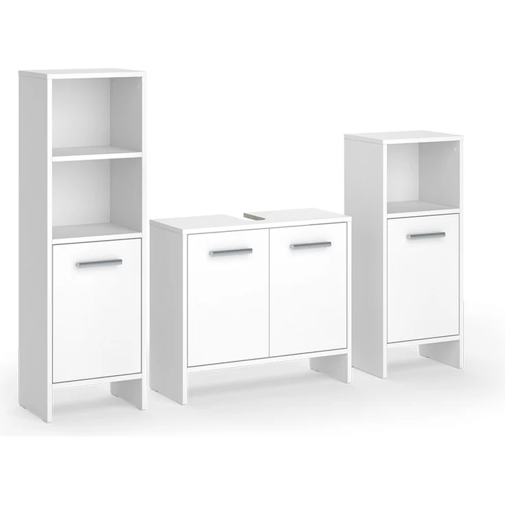 Badmöbel-Set Karli Weiß 3-teilig Vicco – Bild 1