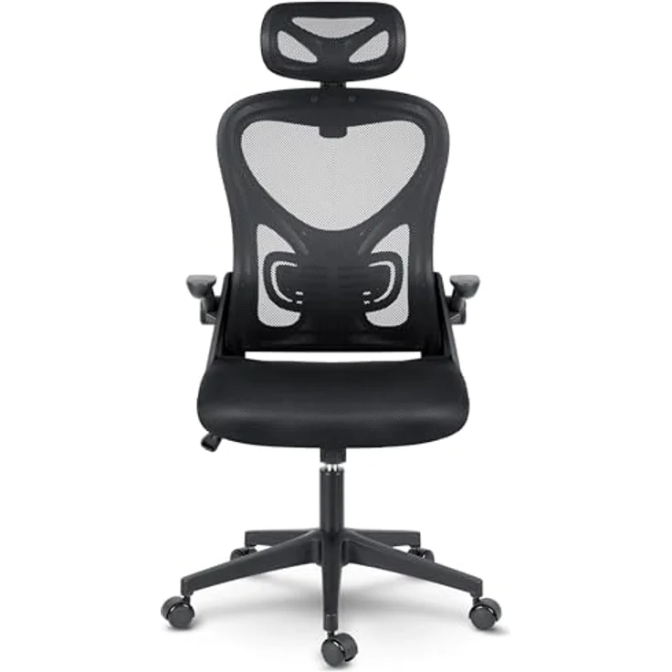 Sofotel Bürostuhl Ergonomisch Schreibtischstuhl Drehstuhl Höhenverstellbar TILT Mechnismus Armlehnen Kopfstütze PU Rollen Mikronetz Todden Schwarz – Bild 3