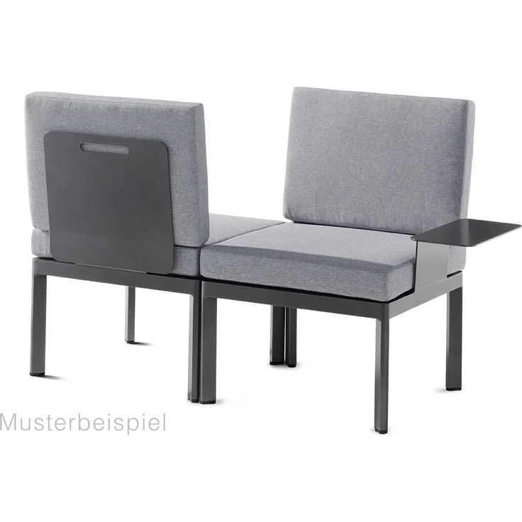 Sieger Lugo Lounge Basis - inkl. 1x Rücken- / Seitenelement + 1x Verbindungselement Einzelteil des Loungesets Lugo, Aluminium Eisengrau, 60 x 36 x 60 – Bild 23