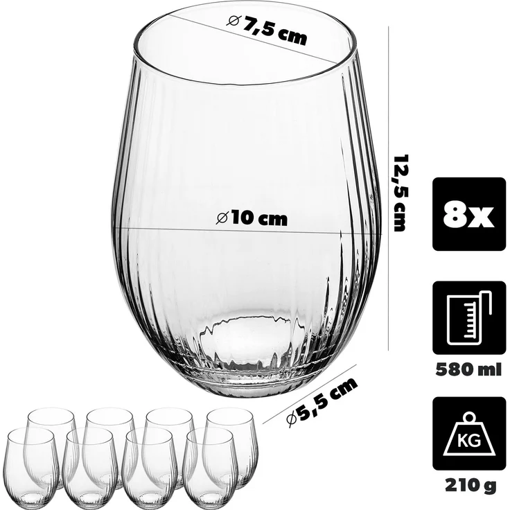 KADAX Trinkglas Lyra 580ml 38445 2x kpl – Bild 2