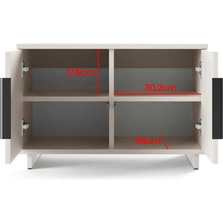 Garderoben-Set Napoli Version 21: Eckschrank mit Polsterpaneelen, Schuhschrank Flur und Eingangsbereich (Cashmere/Trinity 14), 189 x 70 x 140 cm – Bild 5