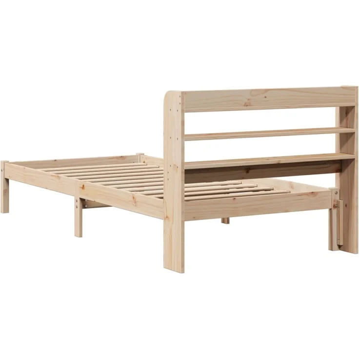Einzelbetten, Betten für Erwachsene, Massivholzbett ohne Matratze 75x190 cm Kiefernholz de3352 – Bild 6