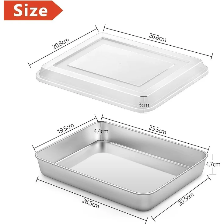 Homikit Edelstahl Backblech mit Deckel 26,5x20,5x4,7 cm Ghostwriter – Bild 2