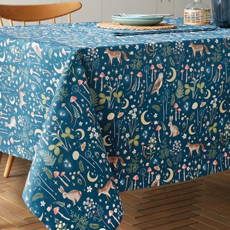 Catherine Lansfield Tischdecke Enchanted Twilight, Baumwolle, 137x178 cm, Marineblau – Bild 2