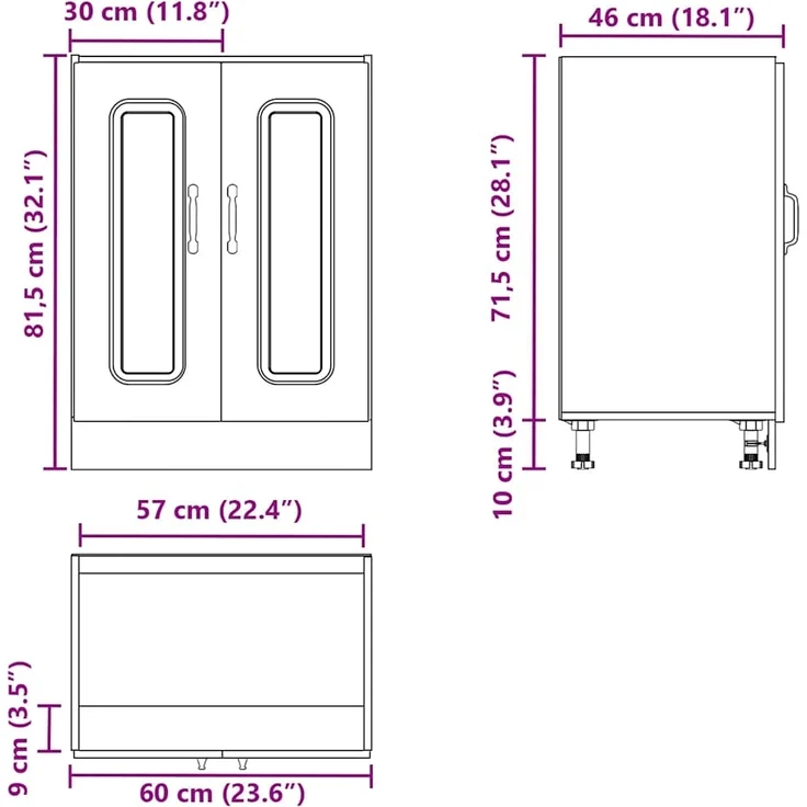 vidaXL Spülenunterschrank Kalmar Räuchereiche 60x46x81,5 cm 853442 – Bild 10