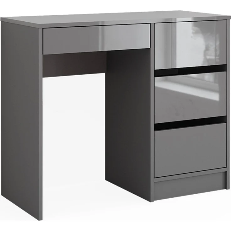 Schminktisch Sherry Grau Hochglanz 90 cm mit 4 Schubladen Vicco – Bild 1