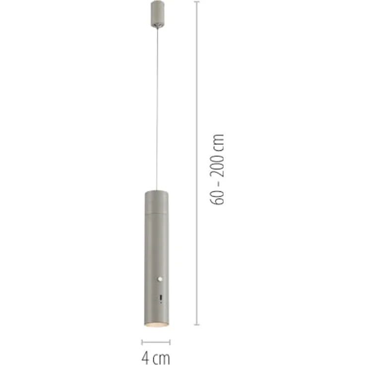 Just Light Pendelleuchte Attach, LED Akku-Pendelleuchte mit USB, 300 lm, verstellbar in Weiß – Bild 6