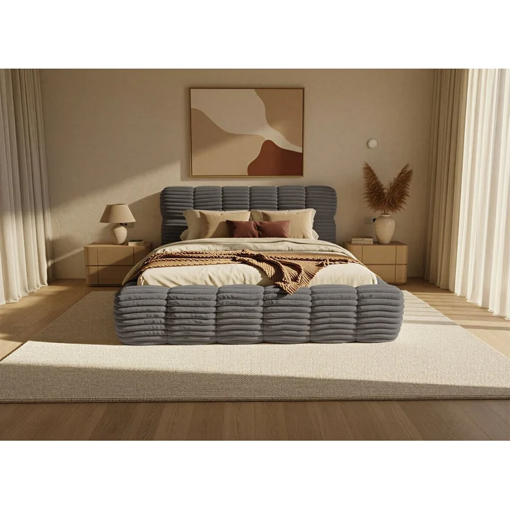 thematys Polsterbett CLOUD mit Bettkasten 160x200cm, Ohne Matratze, Vito, Grau – Bild 3