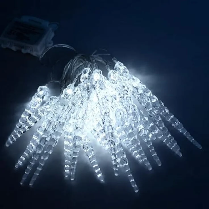 Spetebo LED-Lichterkette LED Eiszapfen Lichterkette für Außen, 20-flammig, mit Timer und 8 Leuchtfunktionen – Bild 5