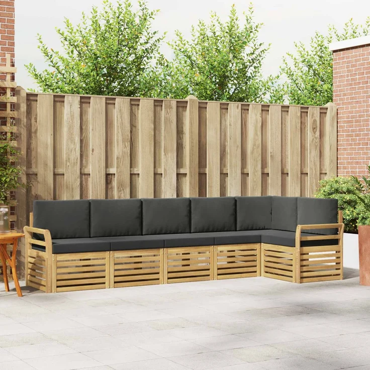 vidaXL Outdoor-Sofagarnitur 6 stk. 6-Sitzer Weiß und Anthrazit 3391917 – Bild 1