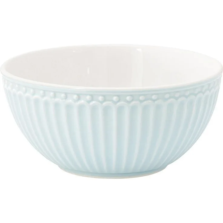 Greengate Müslischale Alice Müslischale pale blue 14 cm, Steinzeug, (Schüsseln & Schalen)