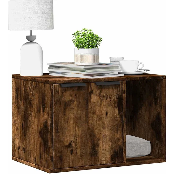 vidaXL Katzenklo Räuchereiche 60x40x40 cm Holzwerkstoff 857728 – Bild 1