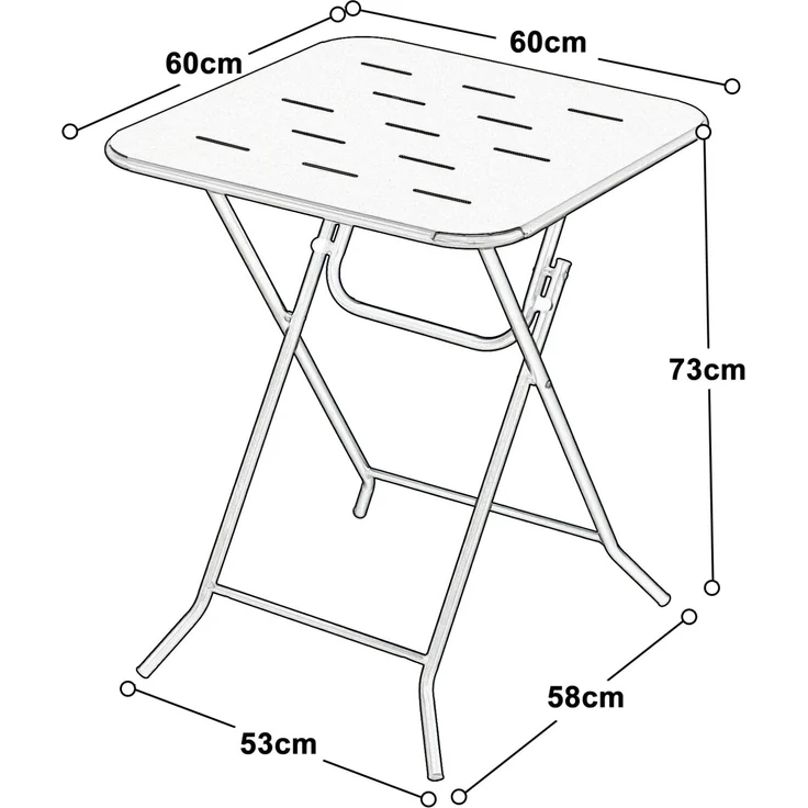 Bistro-Set aus Stahl, klappbar, 3-teilig mit 2 Stühlen, Tisch 60x60x73 cm, Grün – Bild 5