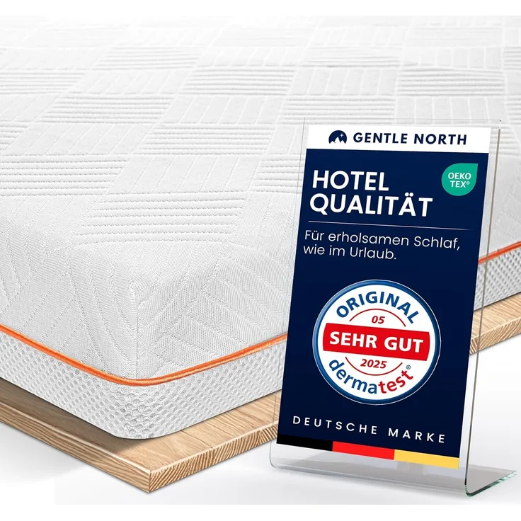Gentle North, Topper Gel-Memory- und Komfortschicht – 7 cm – Stärke H2/H3 – Matratzentopper, (1-tlg), 7 cm, schadstoffgeprüft (Stoffe, Fäden, Reißverschlüsse & Schaum etc)