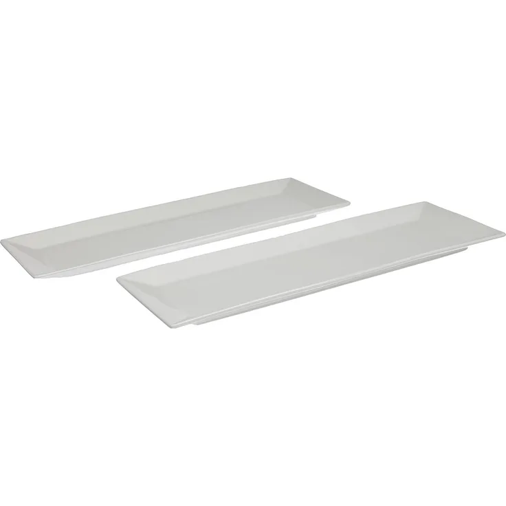 Mäser 923316 Trendy Line Teller, rechteckig, 38x13cm, weiß (2er Pack)