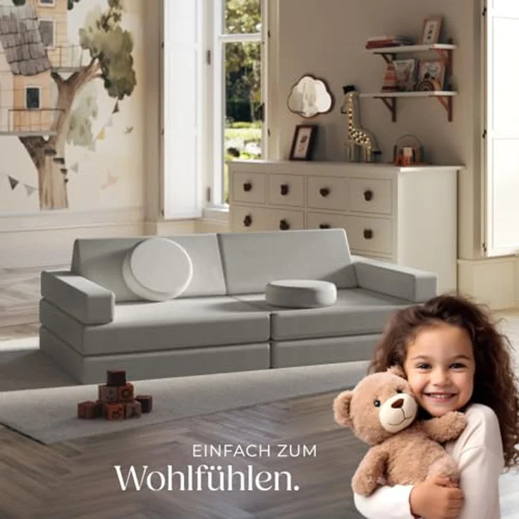 tectake Kindersofa Spielsofa, 8-teilig, flexible Anordnung – Bild 9