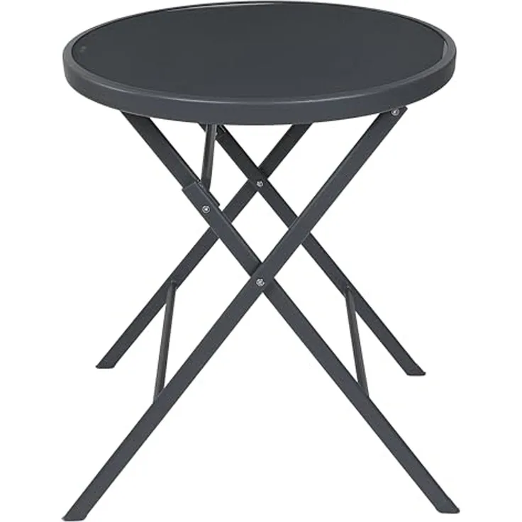 HOME DECO FACTORY, HDO0301, Tisch Modell Elba Grey, Gartenmöbeltisch, Möbel, Gartenmöbel, Tisch für den Außenbereich, 60 x 71 x 60 cm, zum Zusammenbauen, Grau