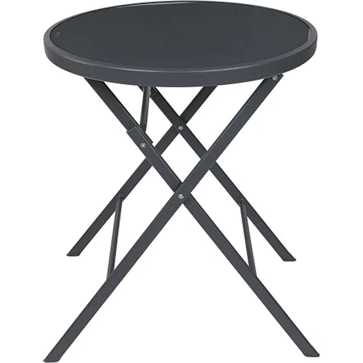 HOME DECO FACTORY, HDO0301, Tisch Modell Elba Grey, Gartenmöbeltisch, Möbel, Gartenmöbel, Tisch für den Außenbereich, 60 x 71 x 60 cm, zum Zusammenbauen, Grau – Bild 1