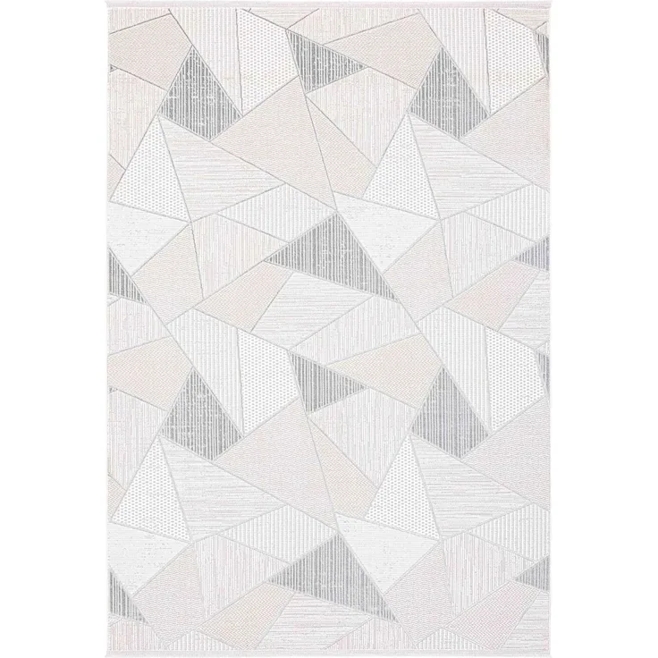 Mondlicht Beige Teppich 100 x 300 cm Polyester Grau 88778879 [en. casa]
