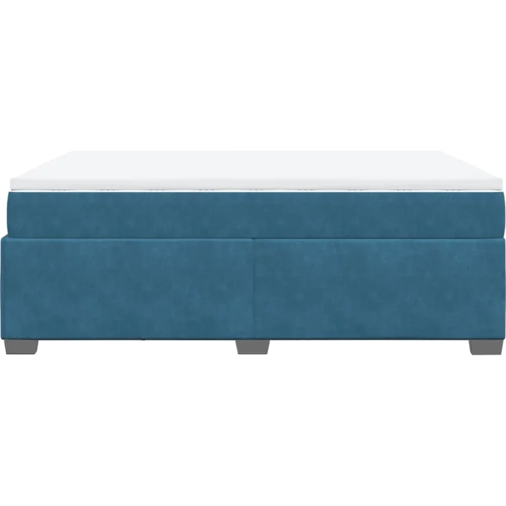 vidaXL Boxspringbett mit Matratze Dunkelblau 140x200 cm Samt 3285291 – Bild 8