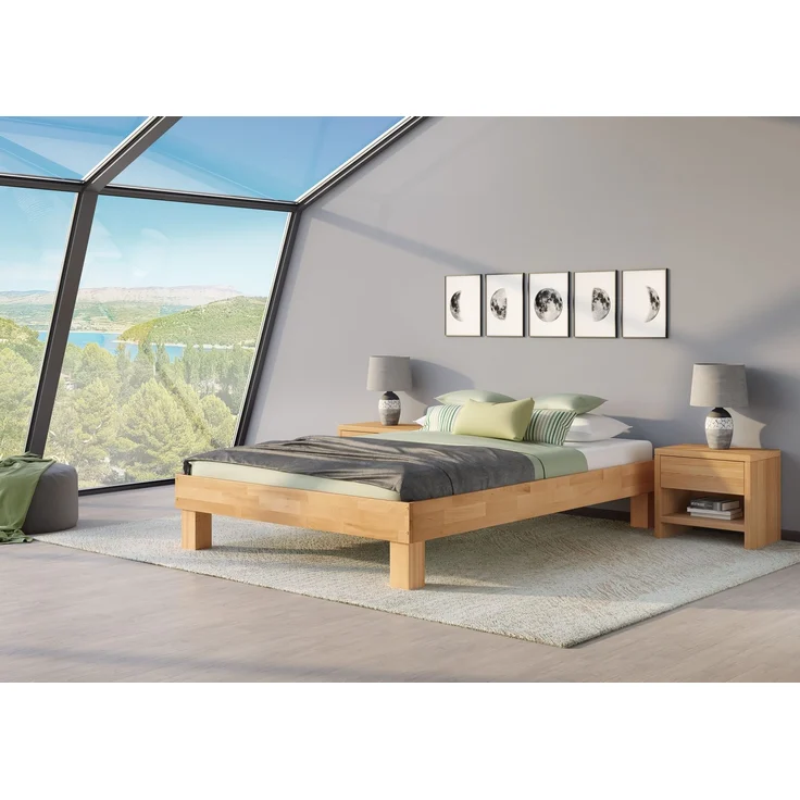 Holzbett breites Doppelbett 160x200 Buche geölt Futonbett Zubehör wählbar V-60.87-16Federholzrahmen inkl. – Bild 4