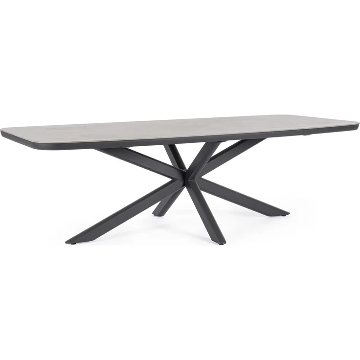 Gartenesstisch Isacco aus Aluminium und Stein, modern, anthrazit, für 6–8 Personen, 240x110 cm – Bild 1