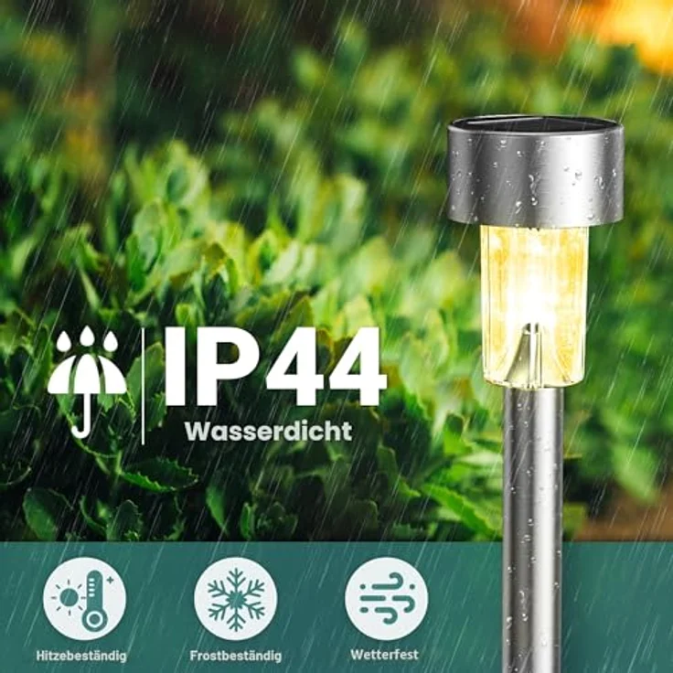 GIGALUMI Solarlampen für außen, Solarleuchten für Garten, 12 Stück, wasserdichte Solar Gartenleuchten für außen Garten, Balkon, Terrasse, Festtage, Wege (6 Farben) – Bild 5