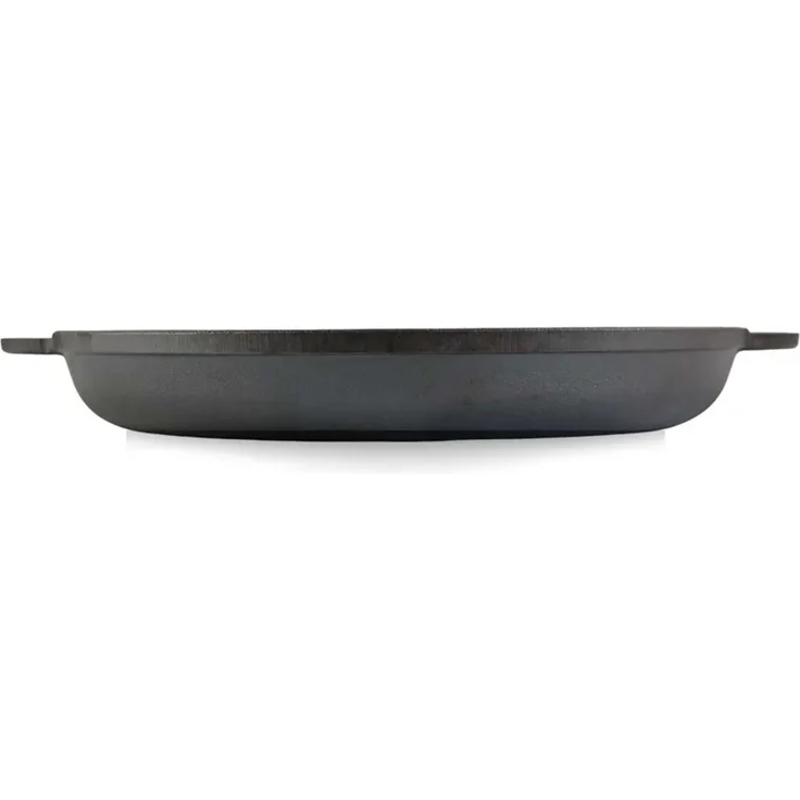 Ø26cm Grillpfanne aus Gusseisen Bräter Schmortopf zwei Griffe Servierpfanne Grill – Bild 4