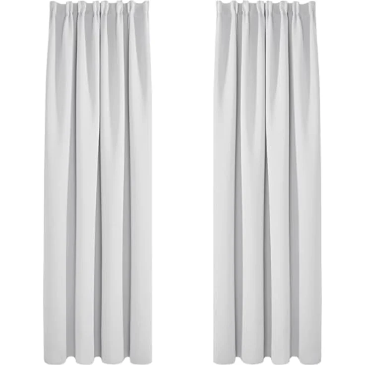 Deconovo Vorhang Blickdicht mit Kräuselband Verdunklungsgardine Silber Grau | 2er Set, H 245 x B 140 cm, Thermogardine Wärmeisolierend, für Wohnzimmer, Schlafzimmer Gardinen, Thermal Curtain, Sichtschutz – Bild 3