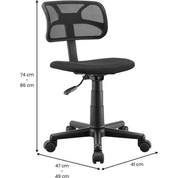 IDIMEX Drehstuhl MILAN, Schreibtischstuhl Kinder mit Stoffbezug, stabiles Fußkreuz grau – Bild 3