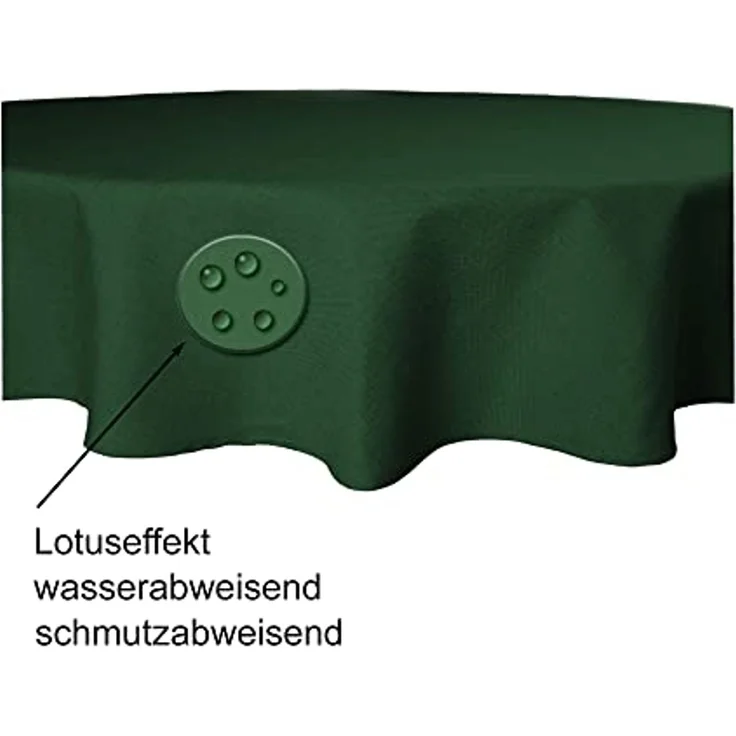 Haus und Deko Tischdecke Tischdecke rund 220 cm Ø beschichtet Leinenoptik wasserabweisend Lotus (1-tlg) – Bild 3