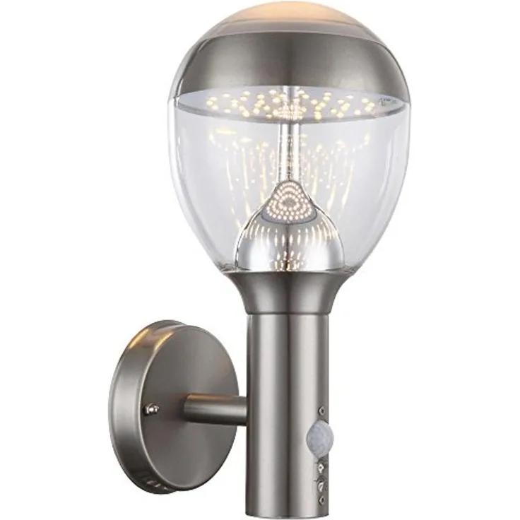 LED Wandlampe, Edelstahl, Bewegungsmelder, H 31,7 cm, CALLISTO