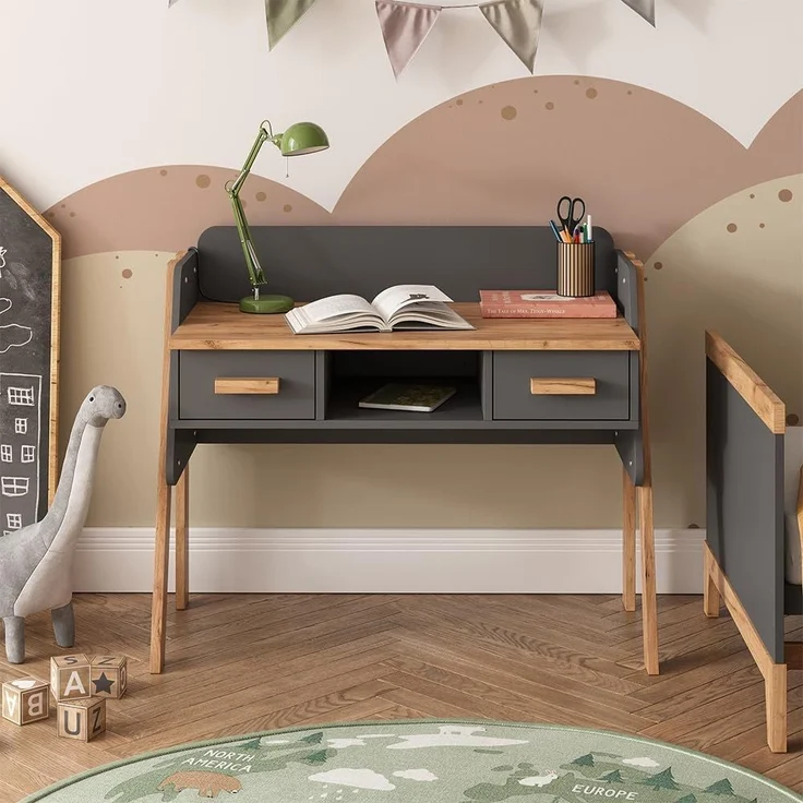 Schreibtisch Malia Grau/Artisan 97 x 51 cm mit 2 Schubladen Vitalispa – Bild 2