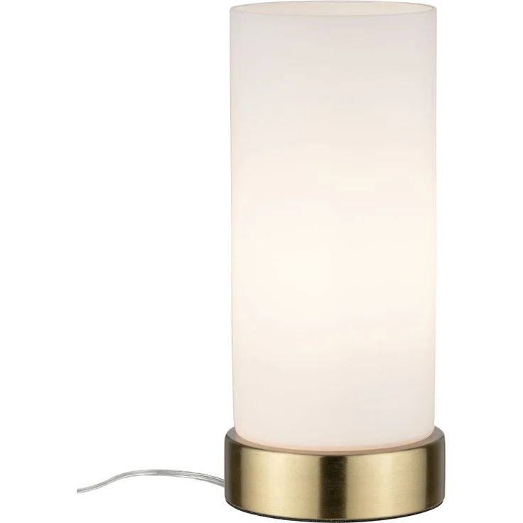 Paulmann 'Pinja' Tischleuchte mit Touchschalter, Metall messing / Glas opalweiß, Ø11x24,4cm – Bild 3