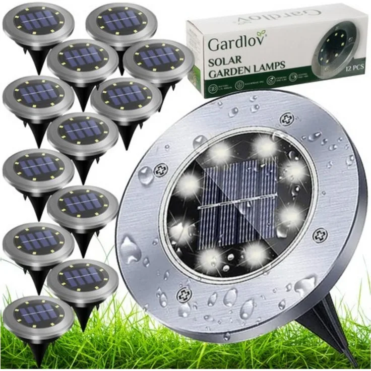 Gardlov LED Solarleuchte Gartenleuchten Solar, Solar, LED fest integriert, Tageslichtweiß, Lädt sich tagsüber in 6–8 Stunden über das Solarpanel auf