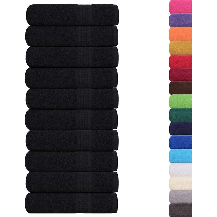 vidaXL Duschtücher FROGN 10 Stk. Schwarz 70x140 cm 360 g/m² 136955 – Bild 2