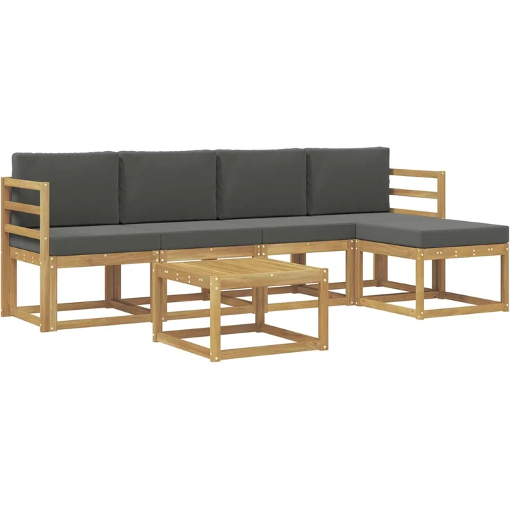 vidaXL Outdoor-Sofagarnitur 6 stk. 5-Sitzer Weiß und Anthrazit 3387511 – Bild 2