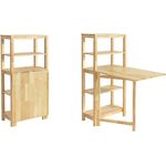 SoBuy FWT70-N Bartisch, Massivholz, Lackiert, Naturfarben, 115 x 107 x 50 cm