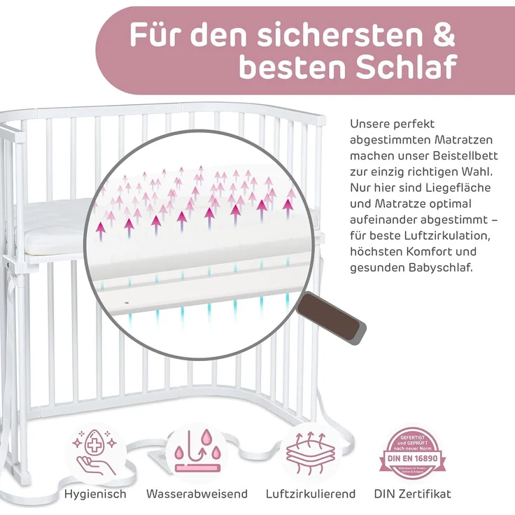 Babybay 'Boxspring' Beistellbett weiß – Bild 3