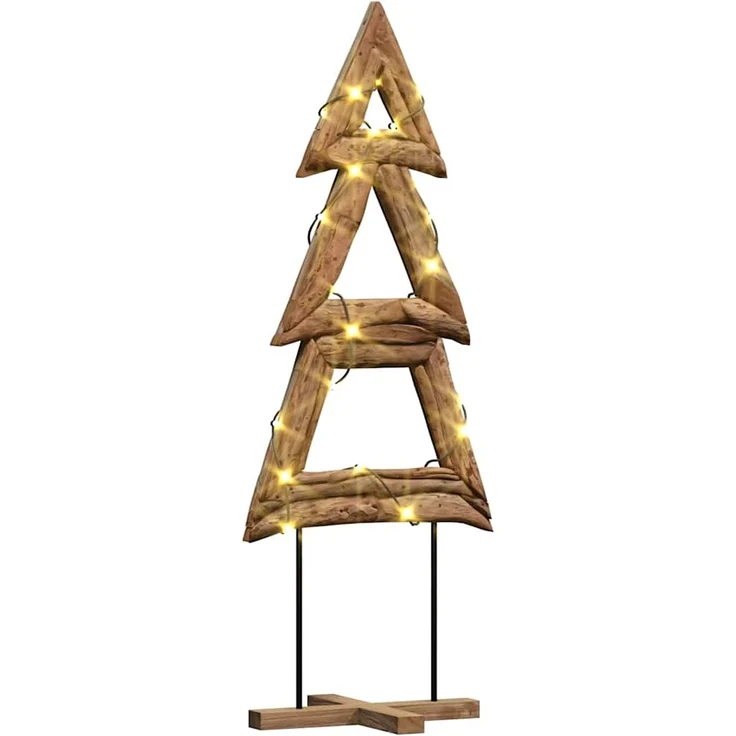 vidaXL Weihnachtsbaum mit Ständer Braun 90 cm Massivholz Teak 42017926 – Bild 2