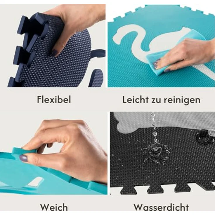 Hakuna Matte große Puzzlematte für Babys 1,8x1,8 m – 9 XXL Platten 60x60 cm mit Tieren – 20% dickere Spielmatte in Einer umweltfreundlichen Verpackung – schadstofffreie, geruchlose Krabbelmatte – Bild 5