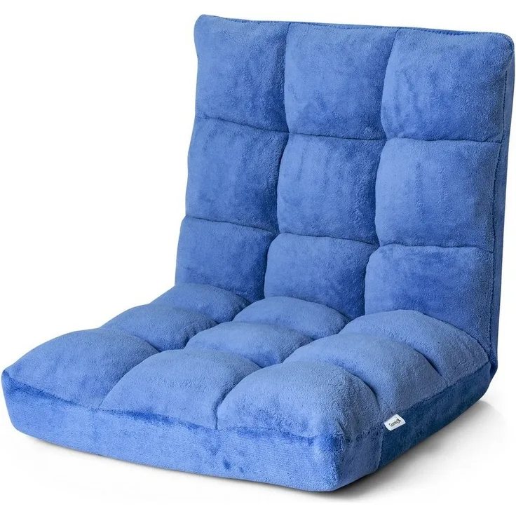 COSTWAY Bodenstuhl verstellbar Blau