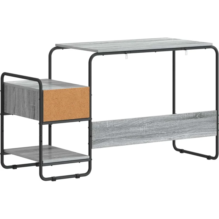 vidaXL Schreibtisch mit Stauraum Sonoma-Grau 131,5 x 50 x 75,5 cm 8008047 – Bild 6