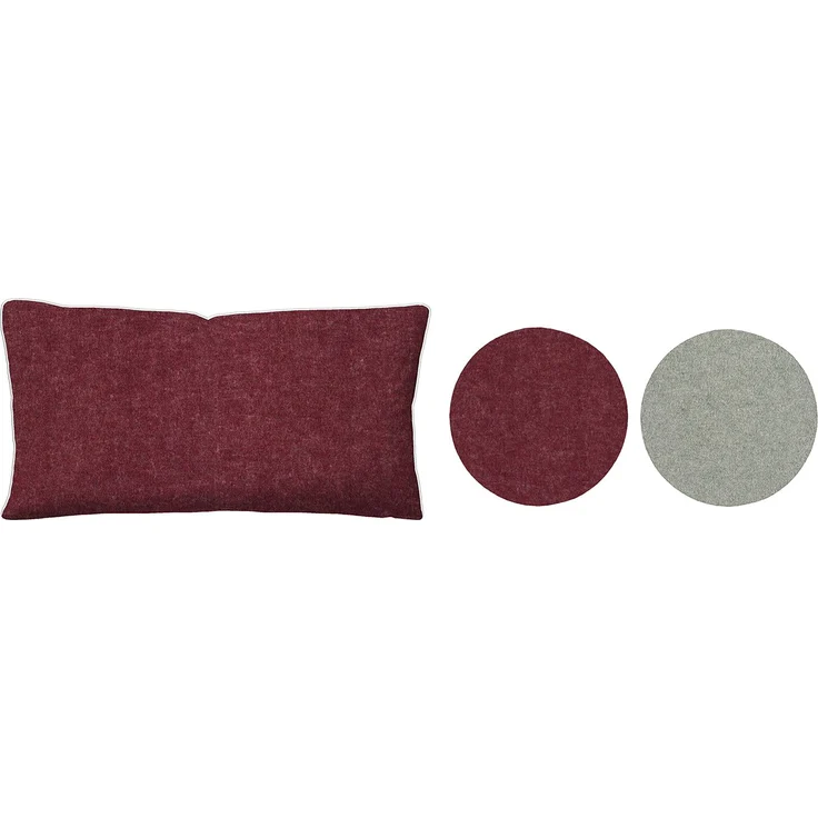 biberna Melange-Flanell Kissenbezug 0840500 MELANGE UNI, burgunder, 1x 40x80 cm – Bild 4