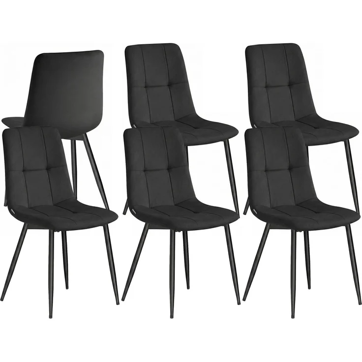 VASAGLE Esszimmerstühle Samt,KDC080BH01-01 | Esszimmermöbel, Küchenstühle, Schminktisch Stuhl, mit Metallbeinen, bis 120 kg