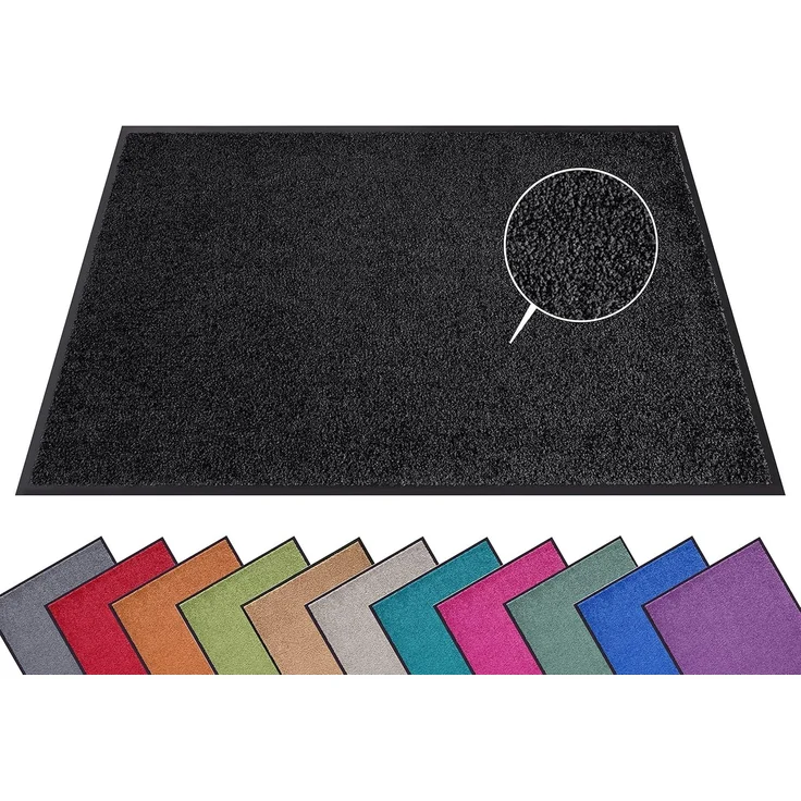 Waschbare Fußmatte Wash & Clean - schwarz - 90x150x0,7cm – Bild 1